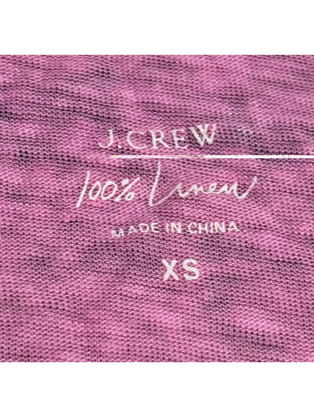 J Crew Top Womens XS Linen Tunic Pink Short Sleeve Pocket